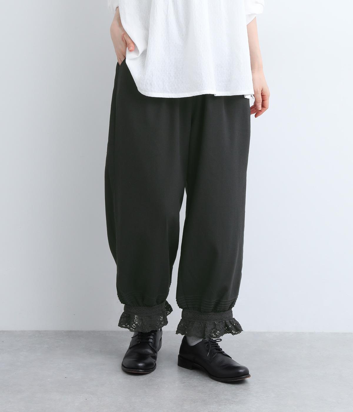 レーヨンリネンレーシーパンツ(チャコールグレー-ONESIZE)