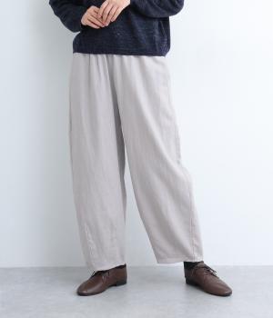 リネン綾織コクーンパンツ(ライトグレー-F)