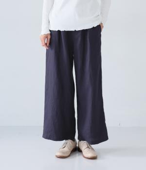 リネンストレートパンツ(ナス紺-F)