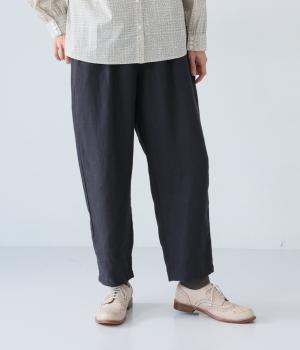 リネンキャンバステーパードパンツ(ダークネイビー-F)