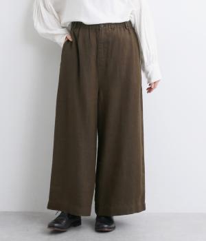 リネン綾ストレートパンツ(ブラウン-F)