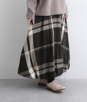 ツイードバルーンスカート(チャコールグレー-F)