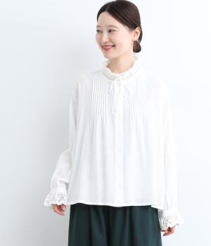 スラブガーゼレーシーブラウス(オフ-ONESIZE)