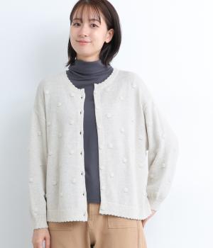 コットンウールニットカーディガン(オートミール-F)