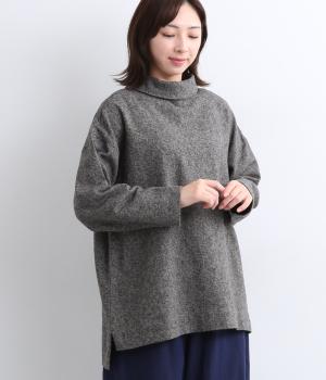 ミックスツイードロールカラープルオーバー(ダークグレー-F)