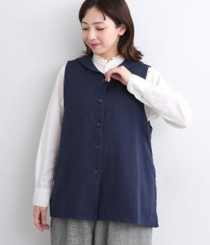 コットン綾織りミニセーラーベスト