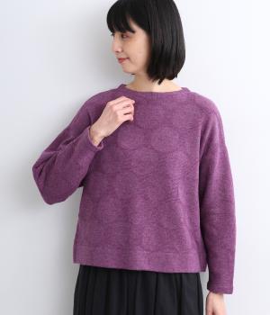 ウール混ドット柄セーター(パープル-F)