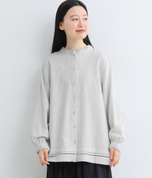 コットン綾起毛2wayスモックプルオーバー