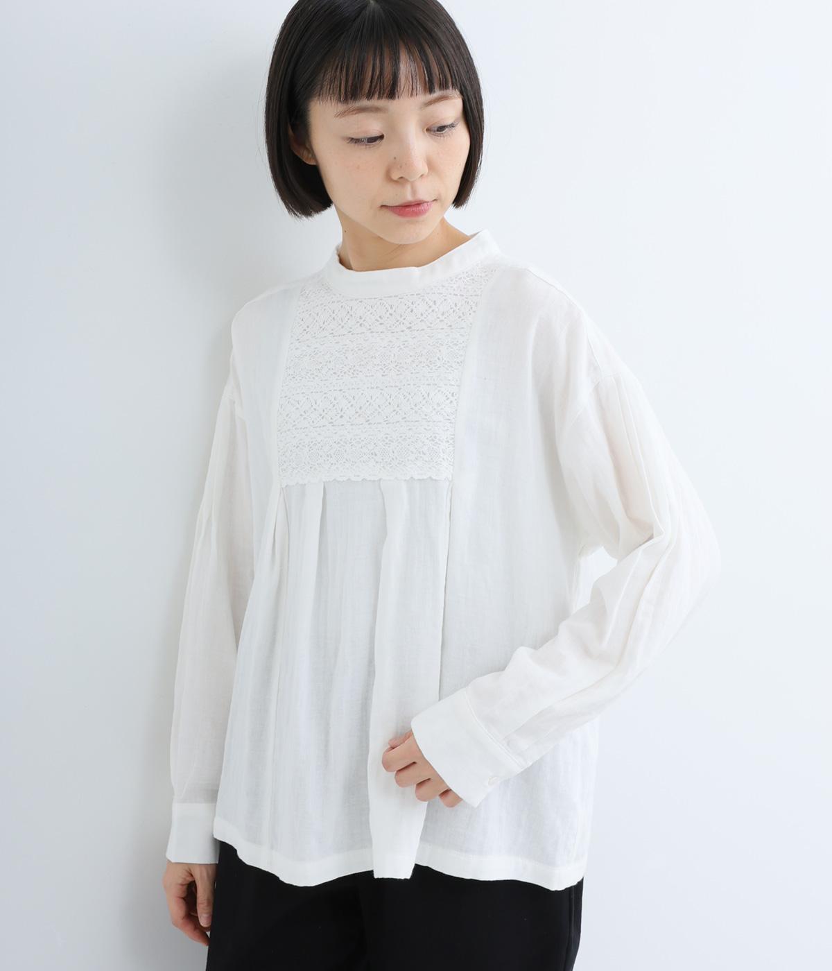 Wガーゼレーシープルオーバー(オフホワイト-F)