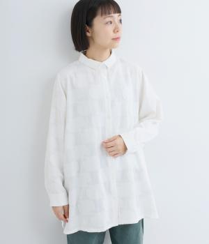 ジャカードチュニックシャツ(オフホワイト-F)