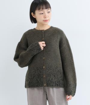 アルパカ混2wayカーディガン(カーキ-F)