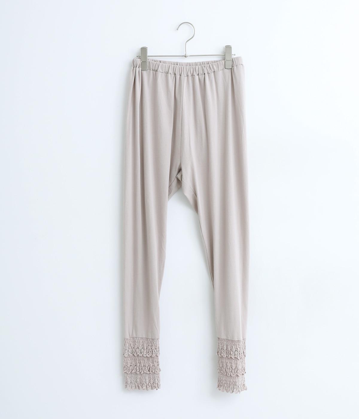 天竺レーシーレギンス(グレージュ-ONESIZE)