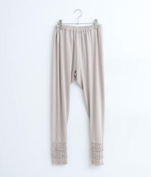 天竺レーシーレギンス(グレージュ-ONESIZE)