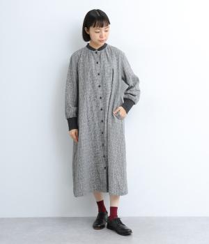 リネンコットン接結リブ使いワンピース