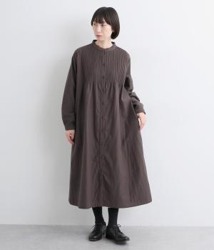 コットン綾接結ピンタックワンピース