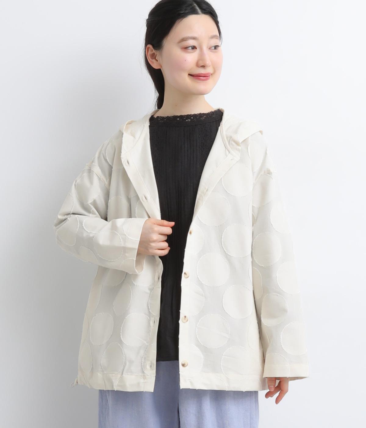 ドットジャカードブルゾンジャケット(ナチュラル-F)