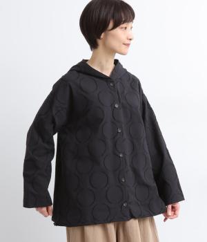 ドットジャカードブルゾンジャケット(ブラック-F)