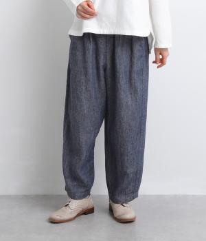 リネン綾コクーンパンツ(ネイビー-F)
