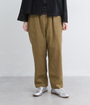 コットンリネンブッチャーテーパードパンツ