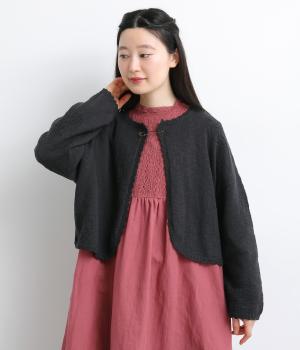 コットンスラブボレロ(チャコールグレー-F)