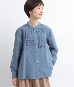 コットンリネンカットエンドチュニックブラウス