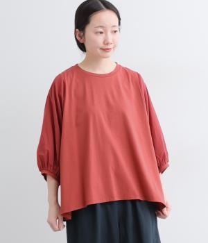 天竺布帛パフスリーブプルオーバー