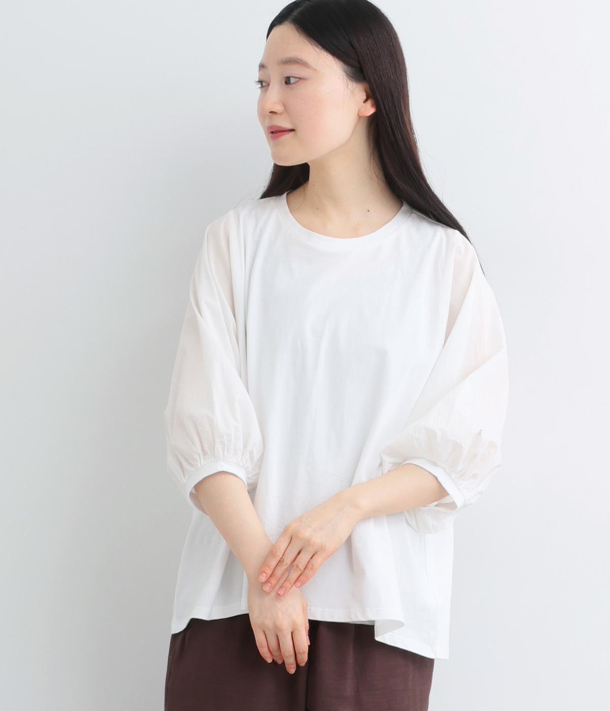 天竺布帛パフスリーブプルオーバー(オフ-F)