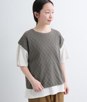 コットンリネンニットベスト