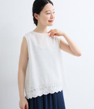 スカラ刺繍2wayタンク(オフホワイト-F)