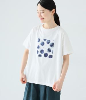 コットン天竺プリントTシャツ(ネイビー-F)