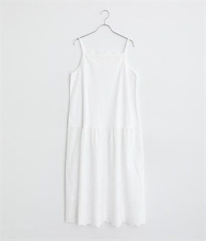 コットンスカラ刺繍ペチキャミワンピース