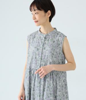 花柄サマードレスワンピース(グレー-F)