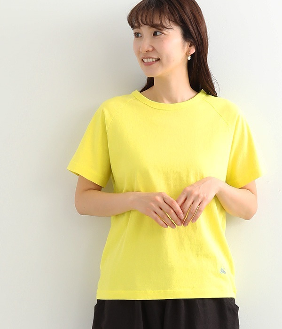 リサイクルコットンラグランT(半袖)(レモン-M)
