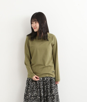 リサイクルコットン天竺ラグランTEE(長袖)(オリーブ-L)