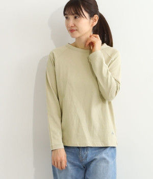 リサイクルコットン天竺ラグランTEE(長袖)(グレージュ-L)