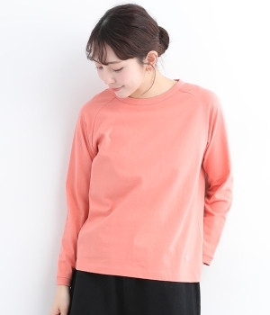 リサイクルコットン天竺ラグランTEE(長袖)(フラミンゴ-L)