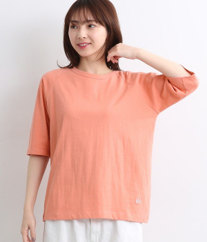 リサイクルコットンラグラン5分袖TEE(フラミンゴ-L)