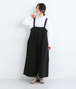 コットン サロペットパンツ(ブラック-ONESIZE)