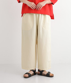 コットンリネンウェザークロスパル―ンパンツ(アイボリー-ONESIZE)