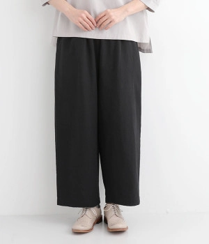 コットンリネンウェザークロスパル―ンパンツ(ブラック-ONESIZE)