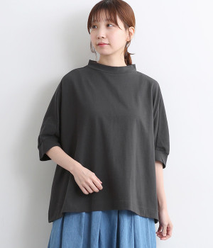 OE天竺モックネックワイドプルオーバー(スミクロ-ONESIZE)