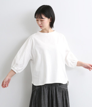 OE天竺ボトルネックバルーンスリーブプルオーバー(オフホワイト-ONESIZE)