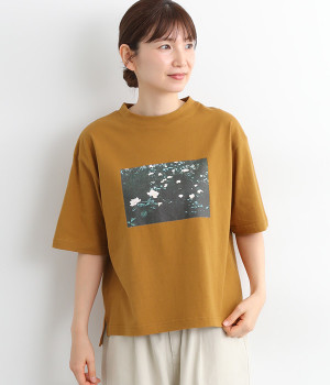 ラフィ天竺転写プリントワイドTシャツ(オーク-ONESIZE)