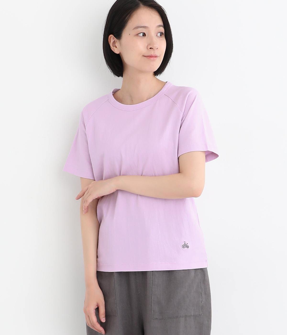 リサイクルコットンラグラン半袖TEE(ラベンダー-M)