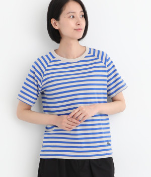 リサイクルコットンボーダーラグラン半袖TEE