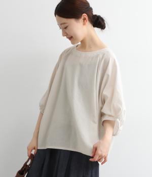 コットンリネン平織りバルーンラグラン袖プルオーバー(アイスグレー-ONESIZE)