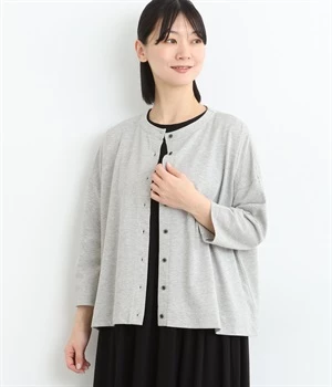 鹿の子ワイドカーディガン(杢グレー-ONESIZE)