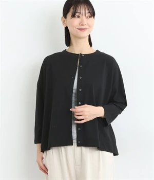 鹿の子ワイドカーディガン(ブラック-ONESIZE)