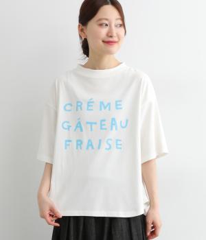 ラフィ天竺汗ジミ防止加工手描きロゴ プリントTシャツ(オフホワイト-ONESIZE)