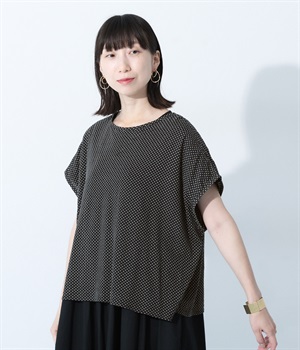 ドットプリント2wayプルオーバー(ブラック-ONESIZE)